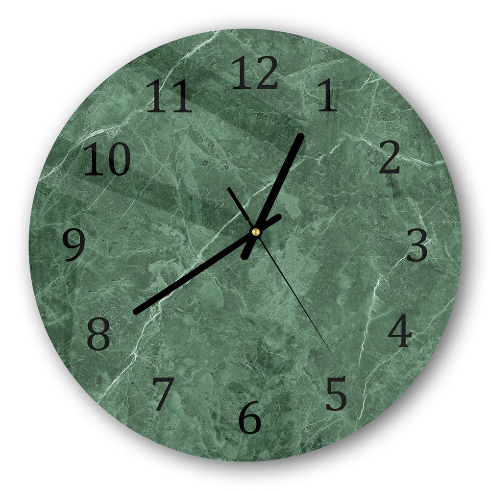 Wanduhr Rund - Grüner Marmor