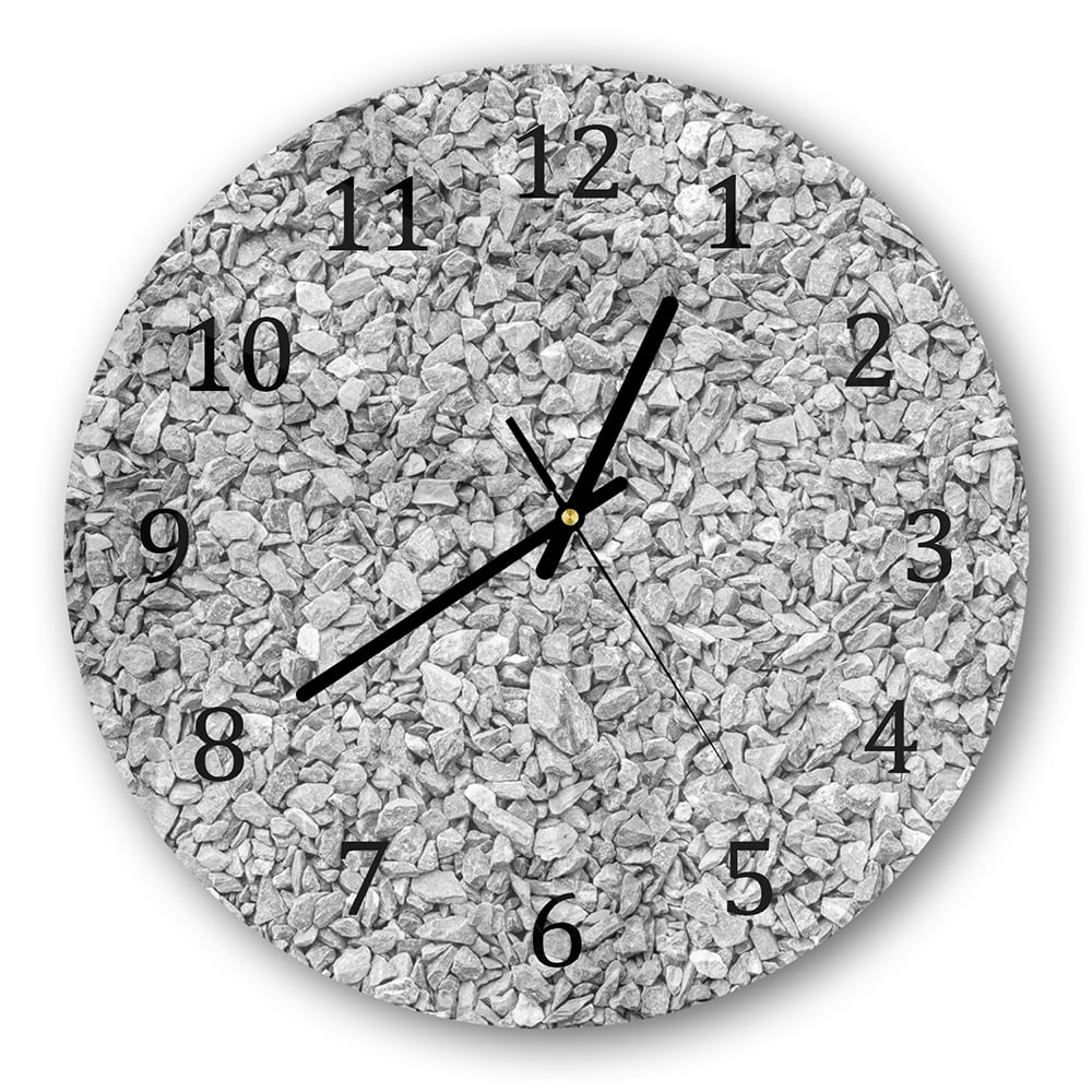 Wanduhr Rund - Graues Kies