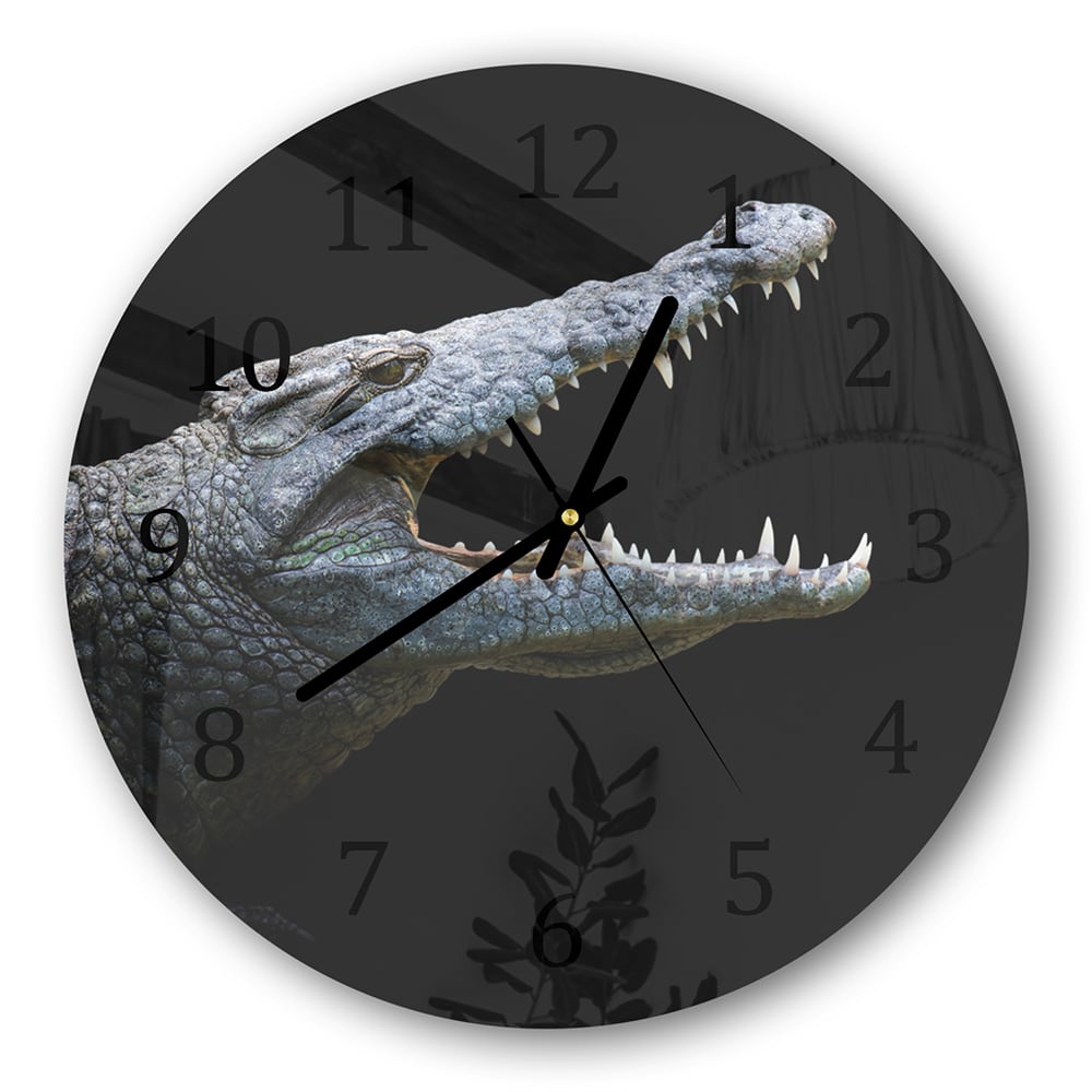 Wanduhr Rund - Krokodil