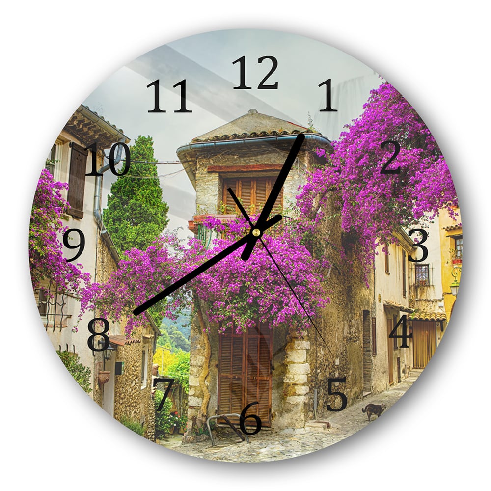 Wanduhr Rund - Altes Städtchen in der Provence