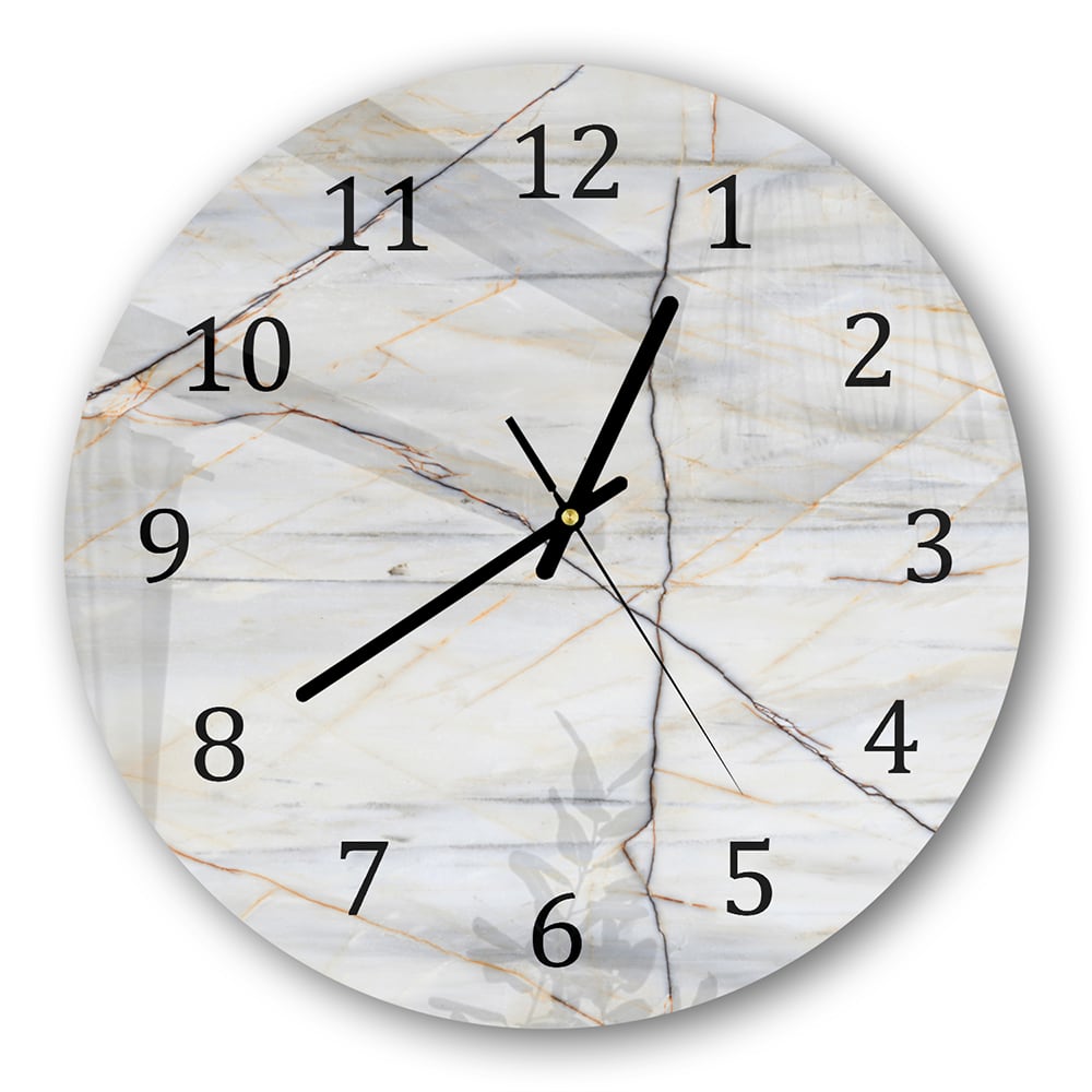 Wanduhr Rund - Natur-Marmor