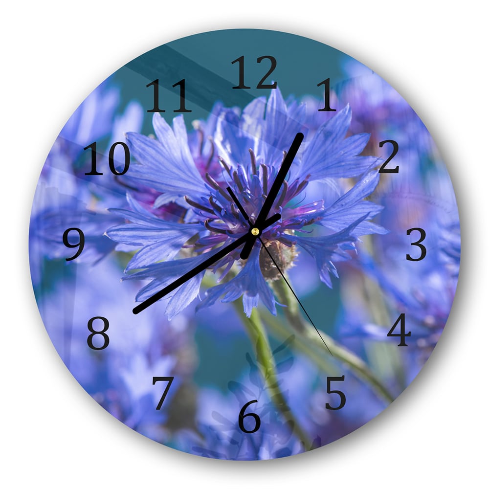 Wanduhr Rund - Kornblume