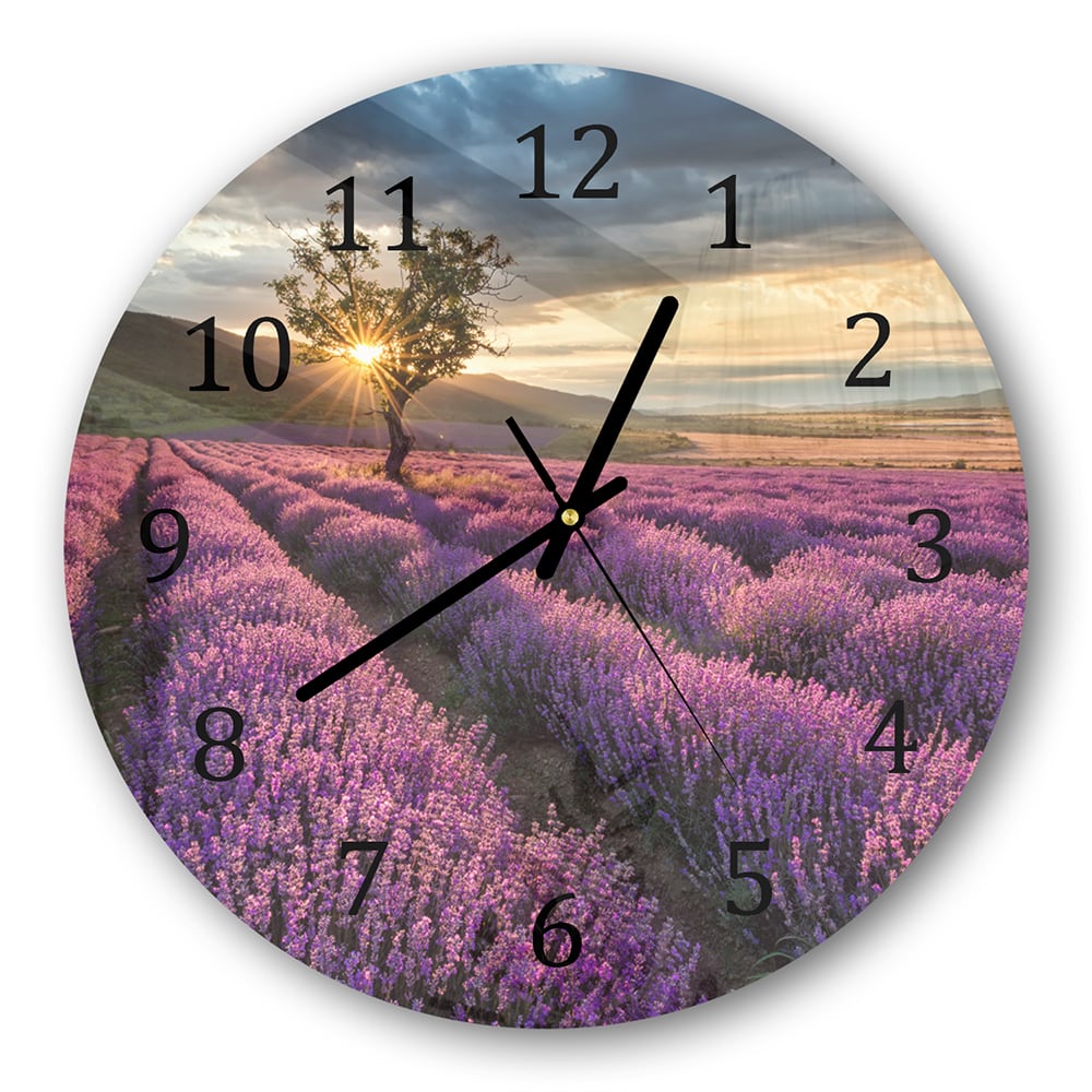 Wanduhr Rund - Lavendelfeld
