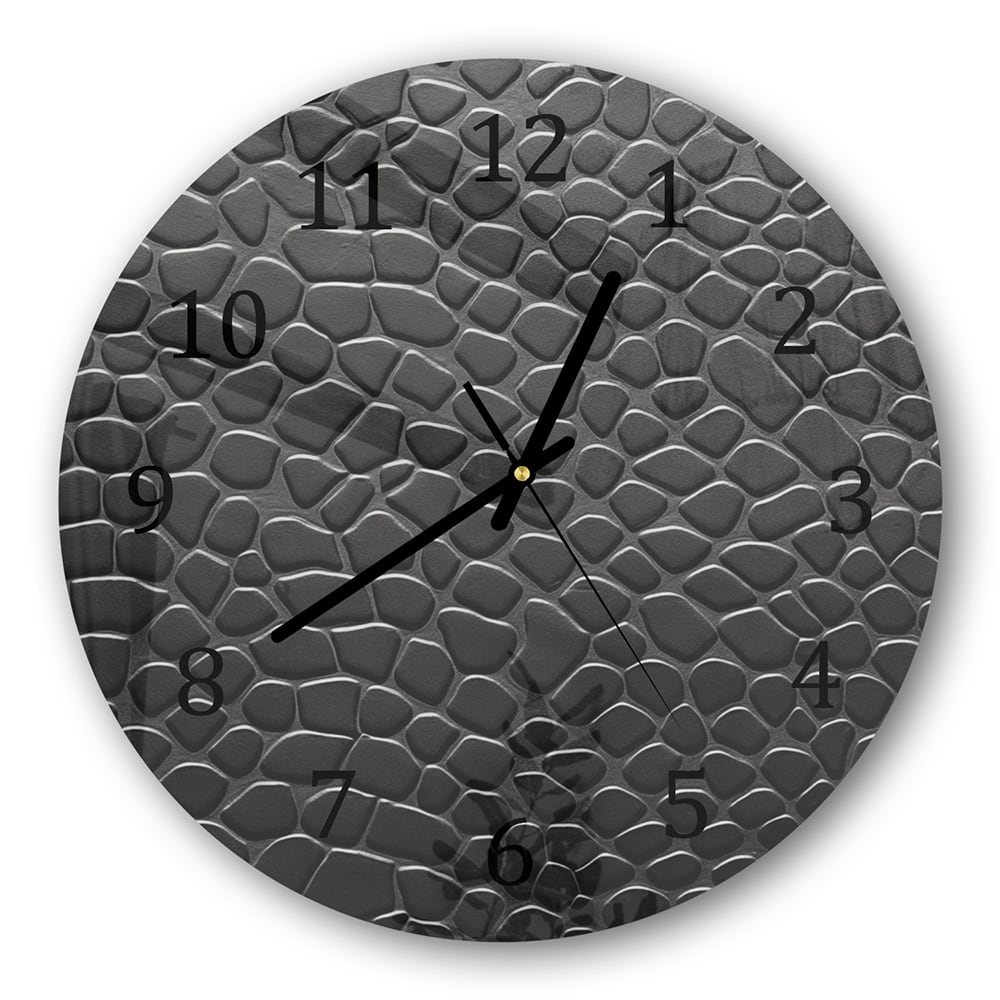 Wanduhr Rund - Nahaufnahme Leder