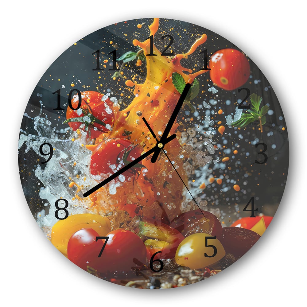 Wanduhr Rund - Gemüsespritzer
