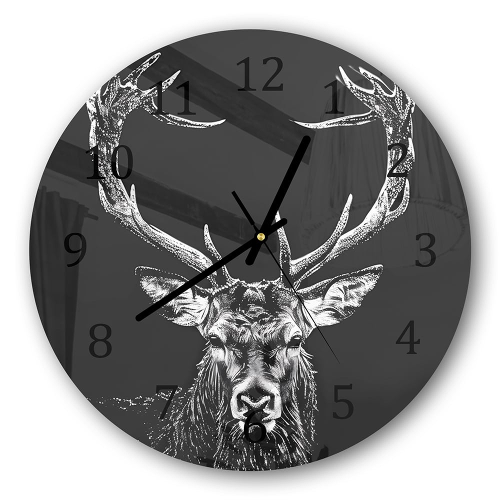 Wanduhr Rund - Illustriertes Reh