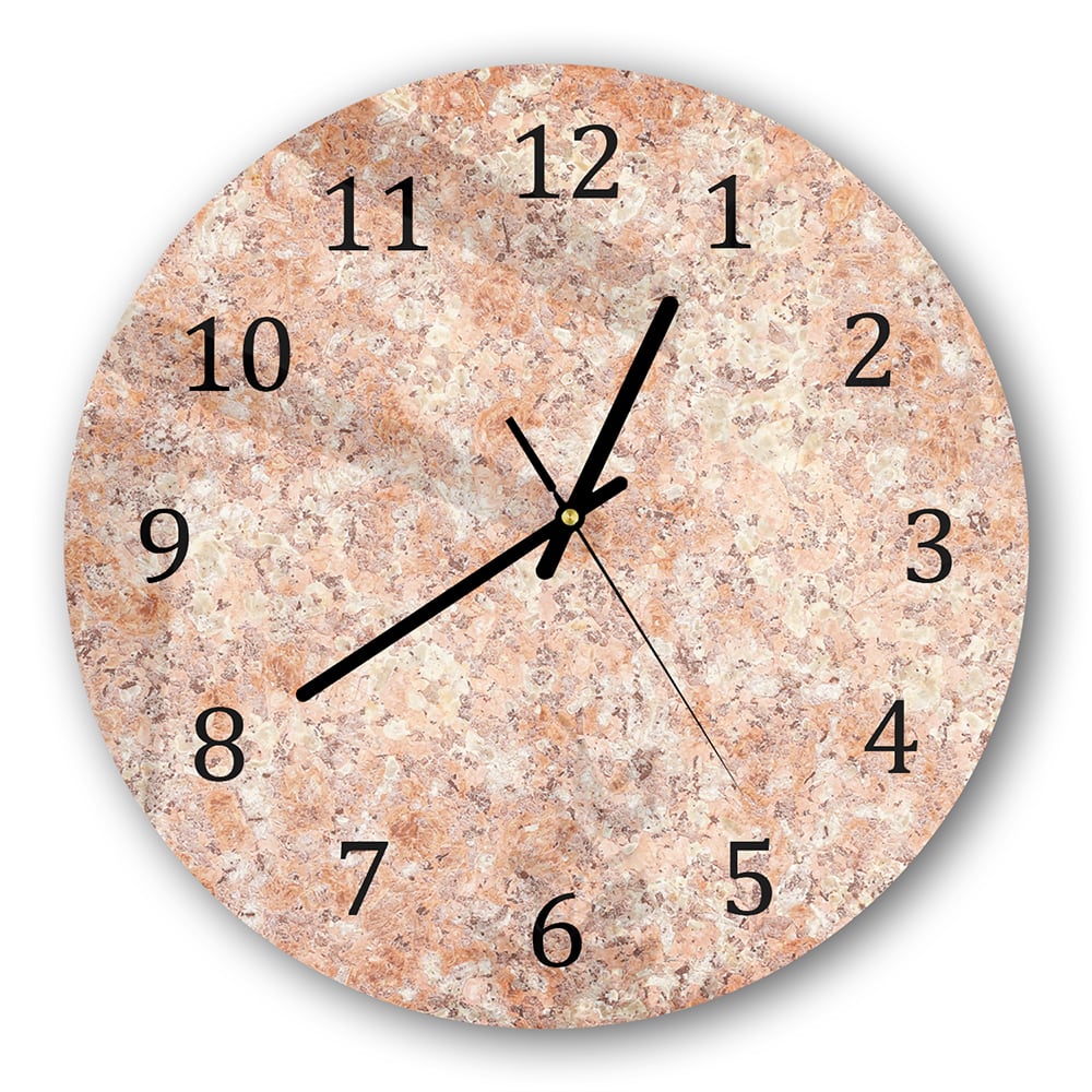 Wanduhr Rund - Gelber Granit