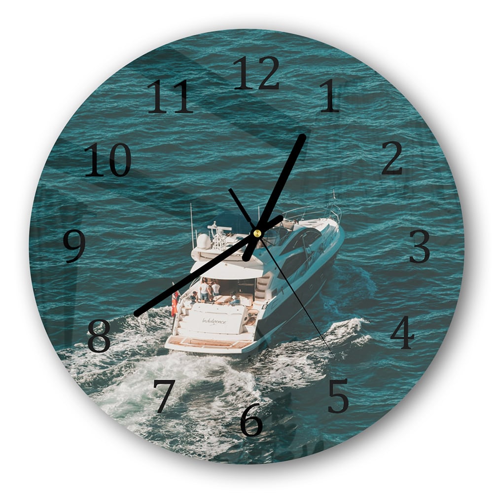 Wanduhr Rund - Jacht auf dem Wasser