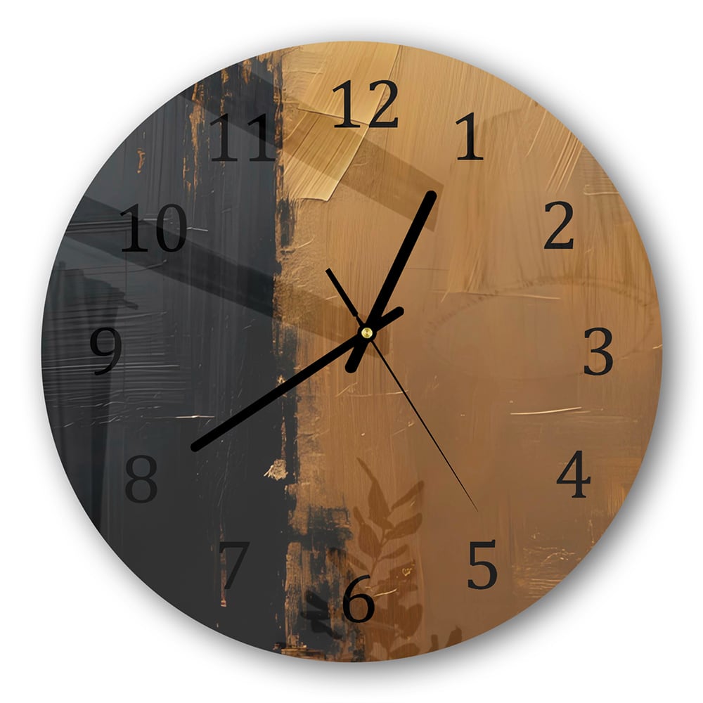 Wanduhr Rund - Goldene Streifen
