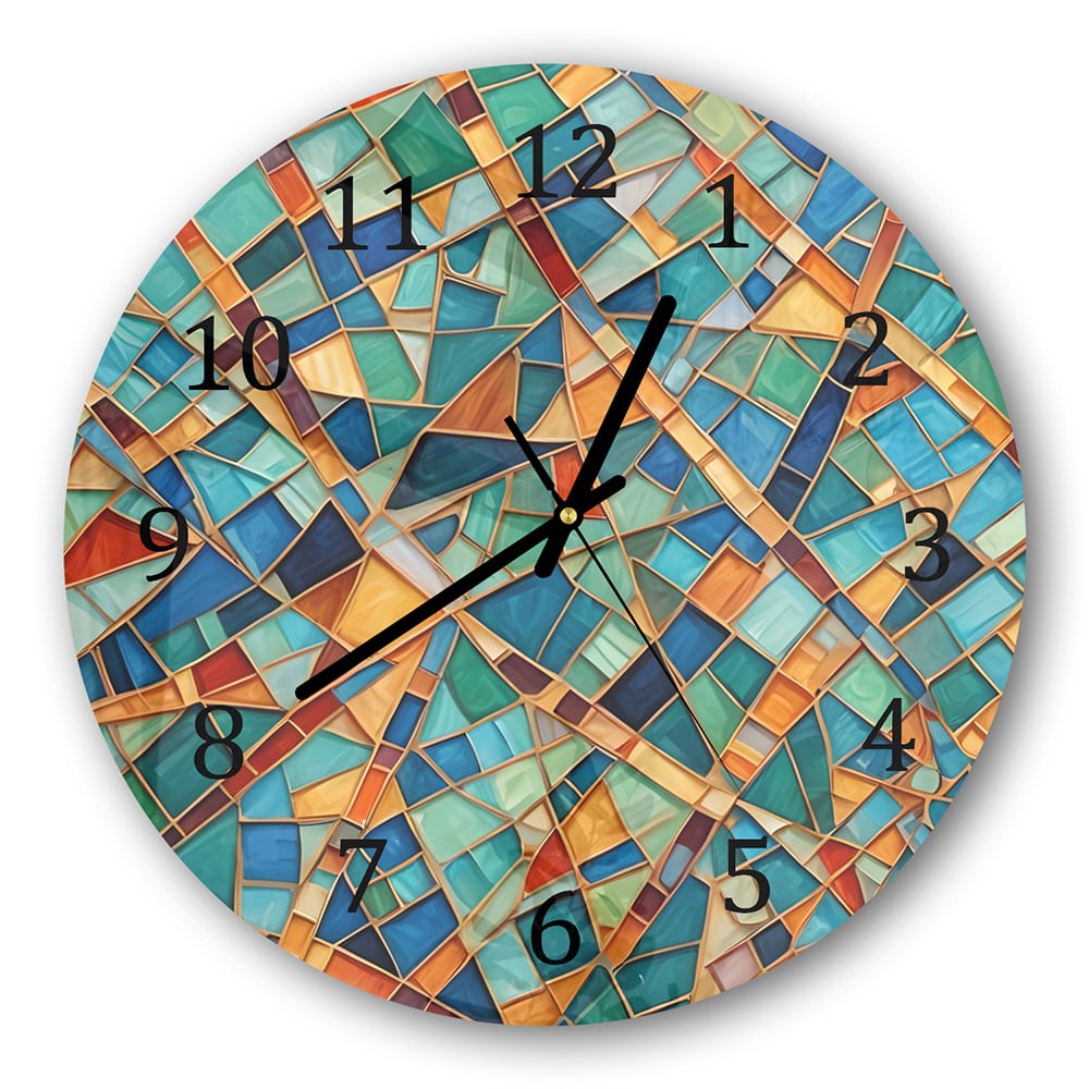 Wanduhr Rund - Mosaik-Textur