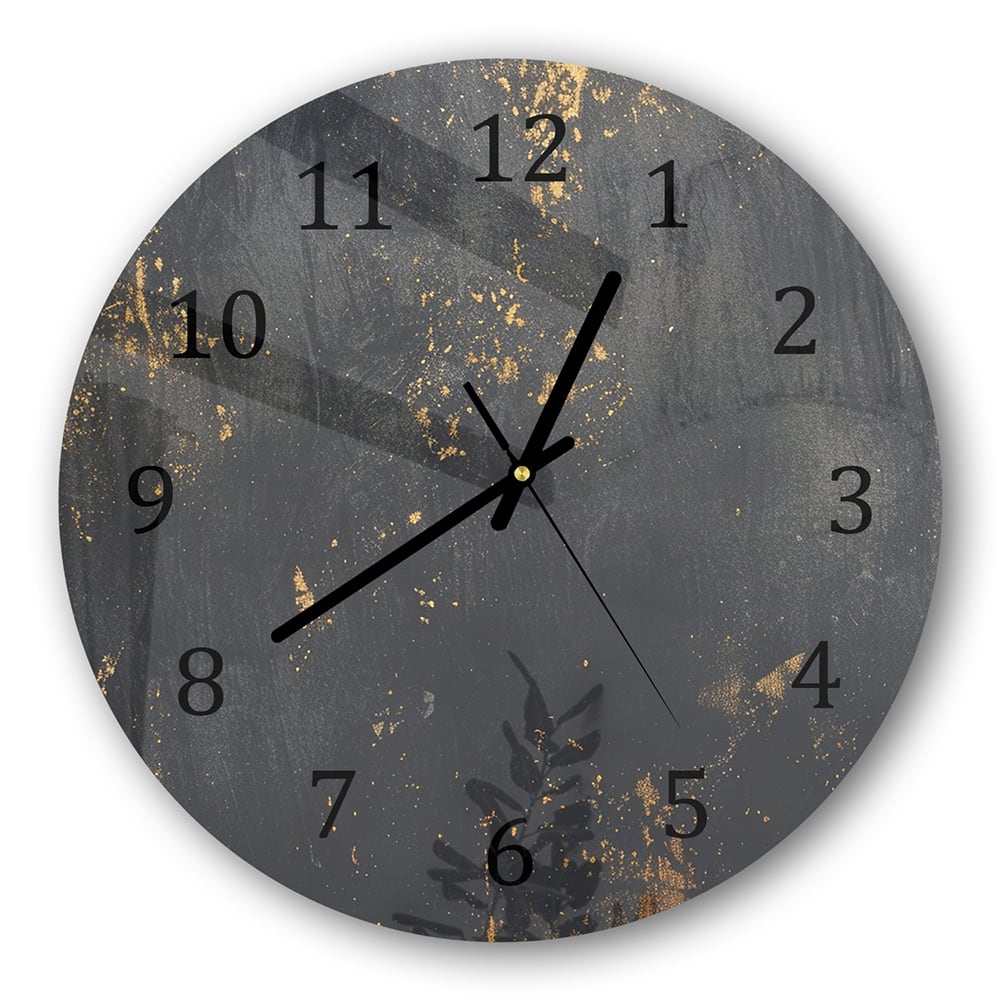 Wanduhr Rund - Goldstaub auf rauer Textur