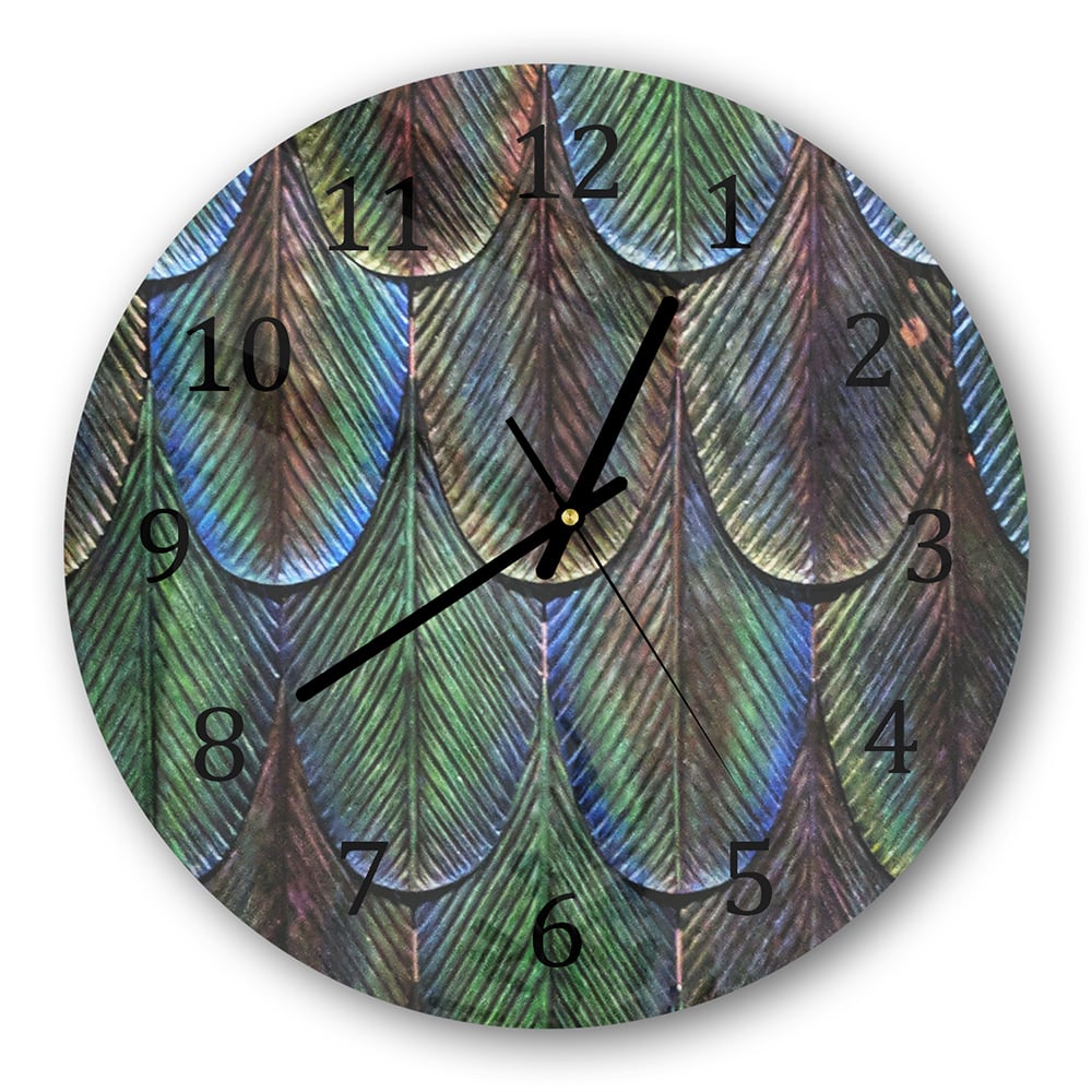 Wanduhr Rund - Blättertextur