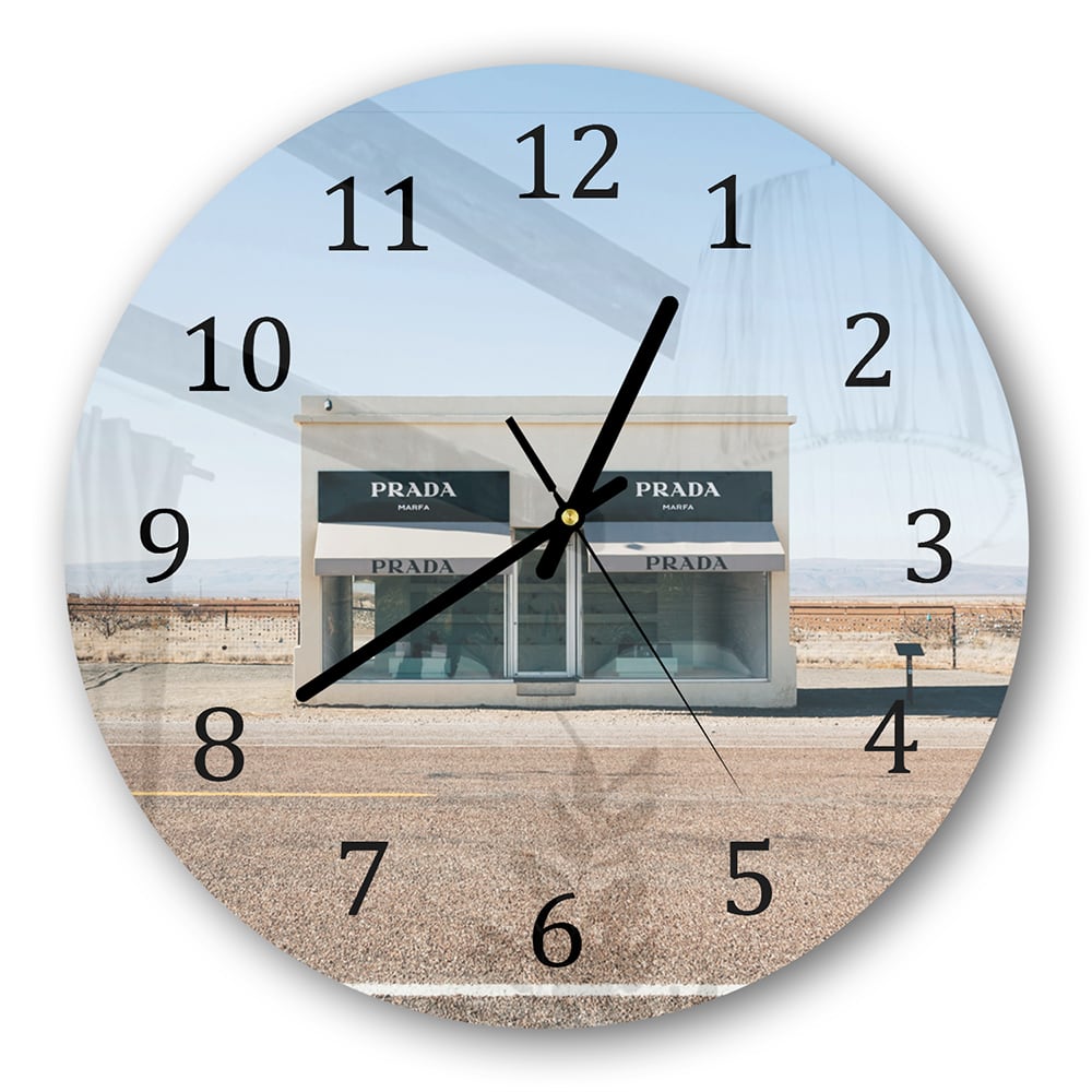 Wanduhr Rund - Prada Marfa