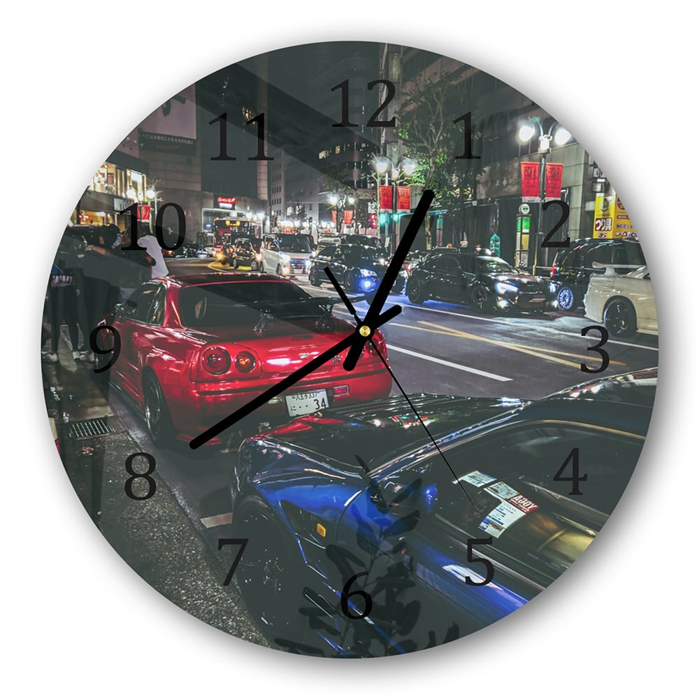 Wanduhr Rund - Japanische Autos
