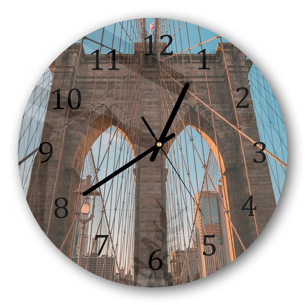 Wanduhr Rund - Brooklyn Bridge