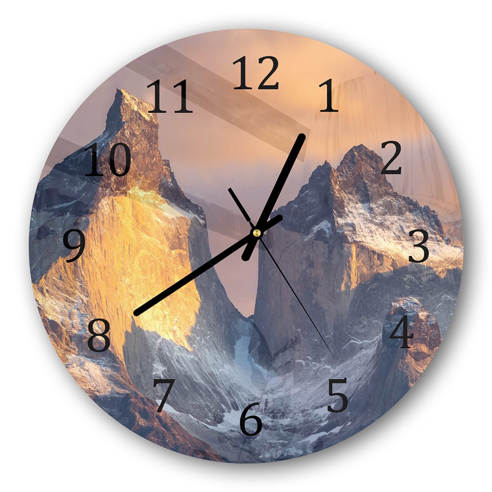 Wanduhr Rund - Hohe raue Berge