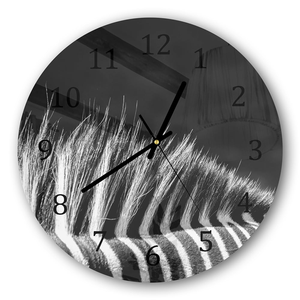 Wanduhr Rund - Schwarz-weiß Zebra