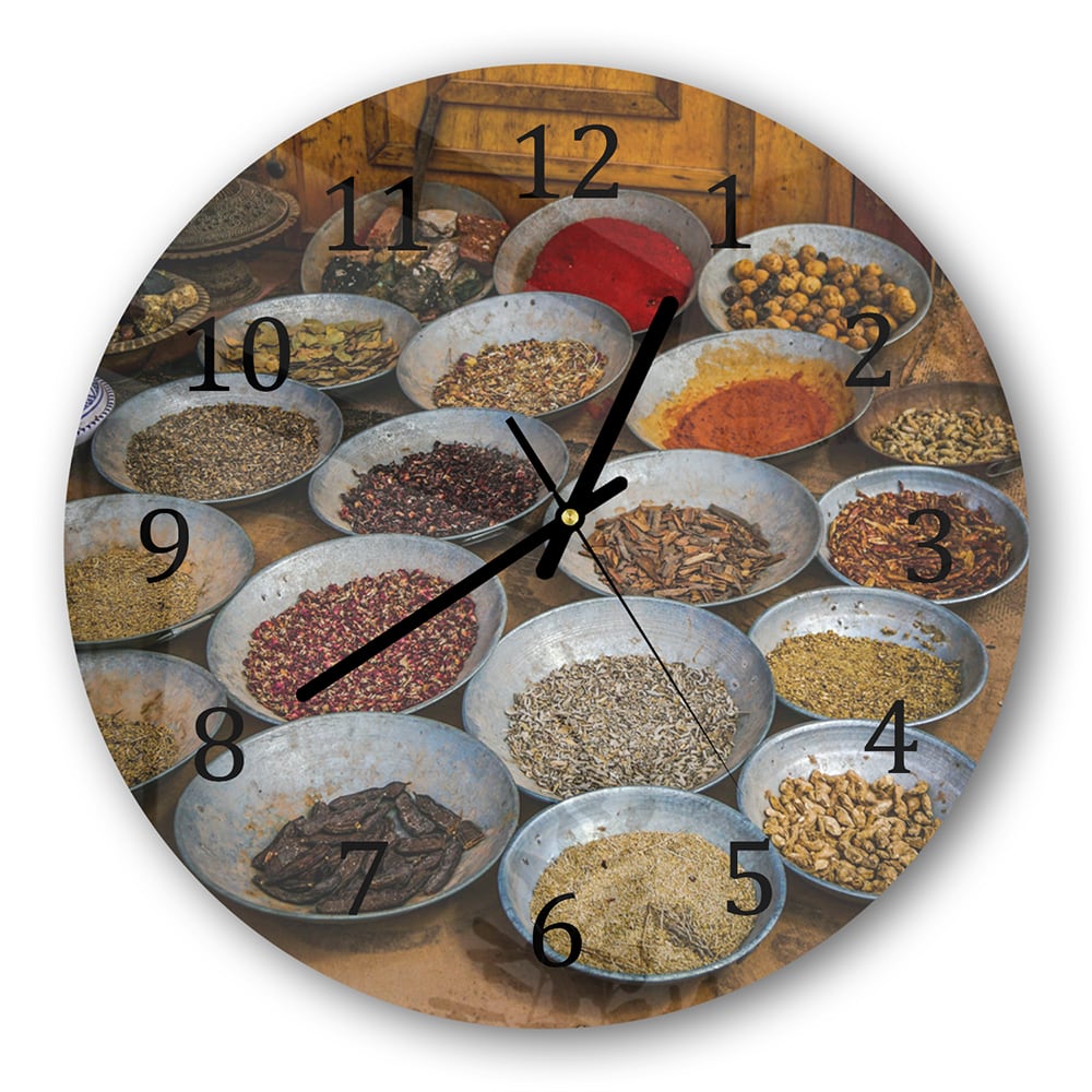 Wanduhr Rund - Orientalischer Gewürzmarkt