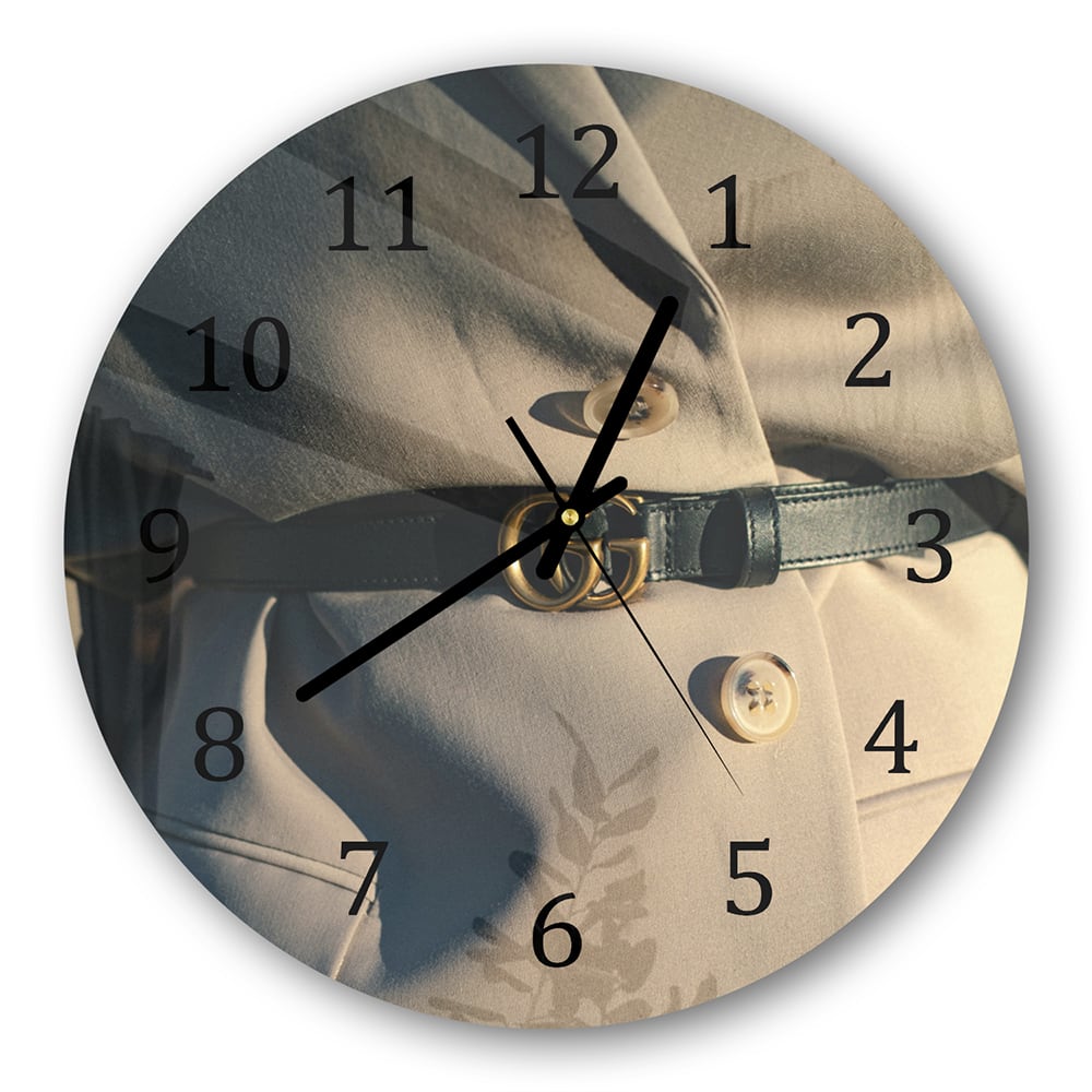 Wanduhr Rund - Gucci-Gürtel