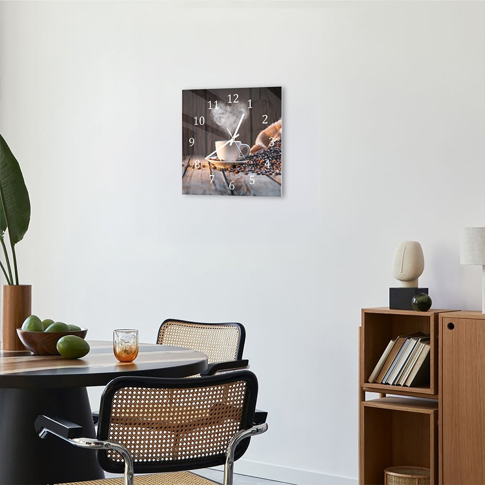 Wanduhr 30x30 - Kaffee-Moment