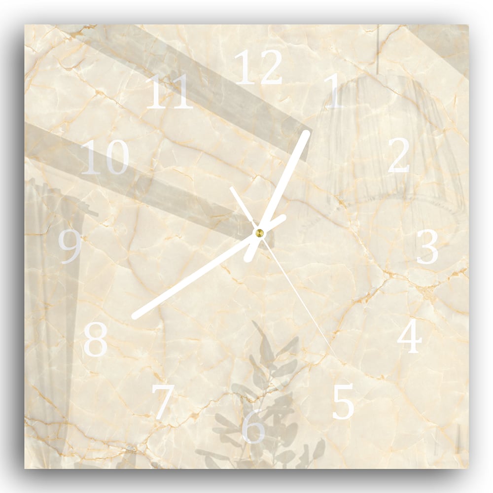 Wanduhr 30x30 - Sanfter beiger Marmor