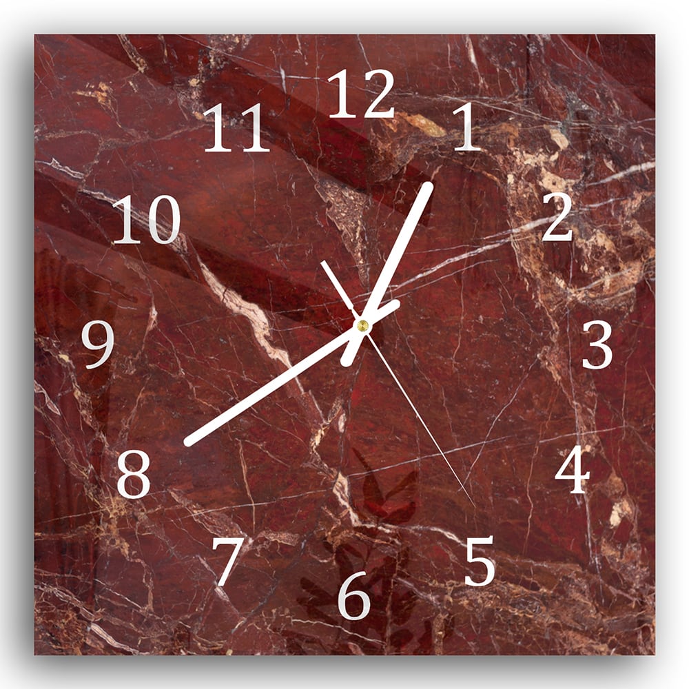 Wanduhr 30x30 - Roter Marmor