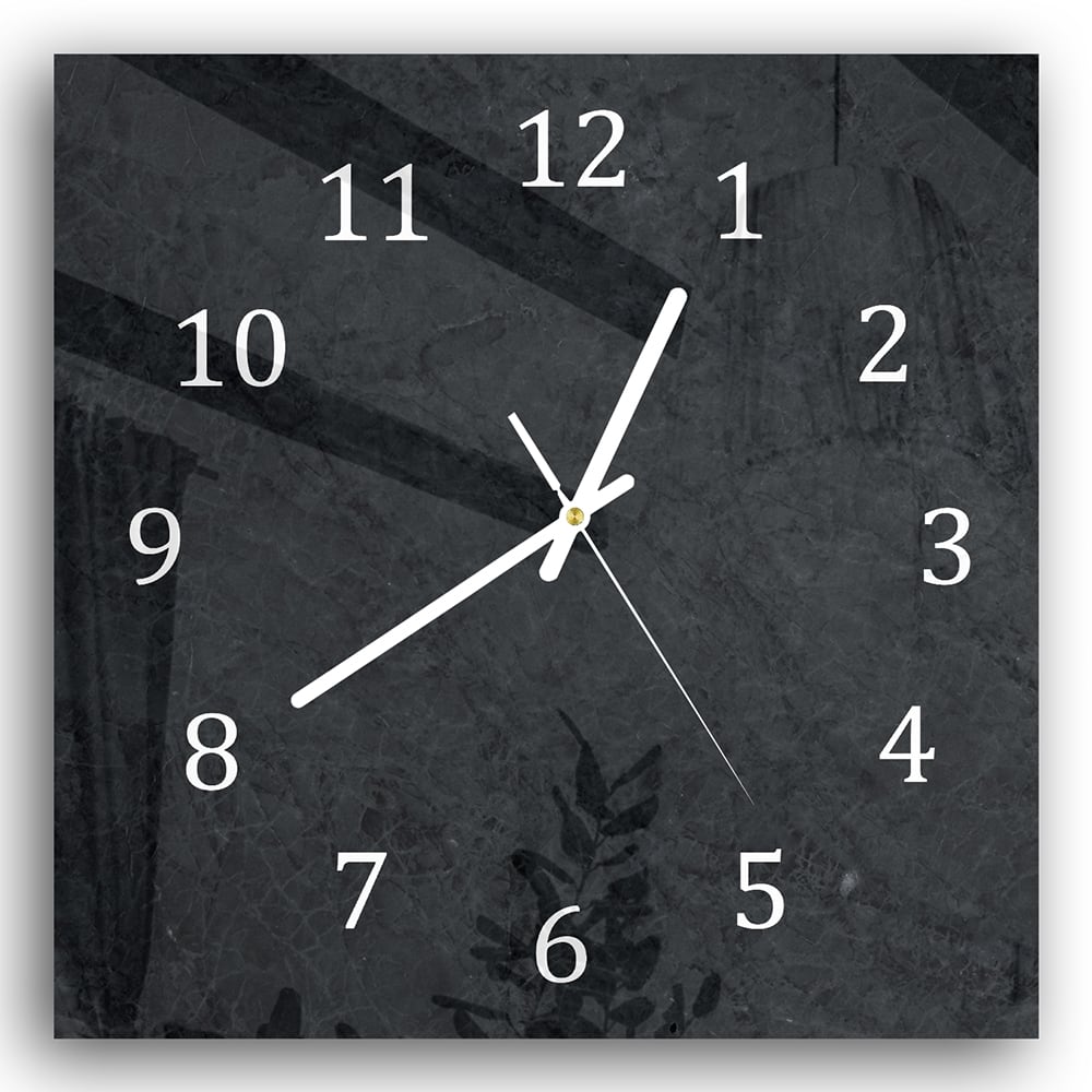 Wanduhr 30x30 - Schwarzer Marmor