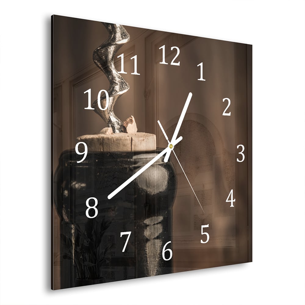 Wanduhr 30x30 - Weinflasche öffnen