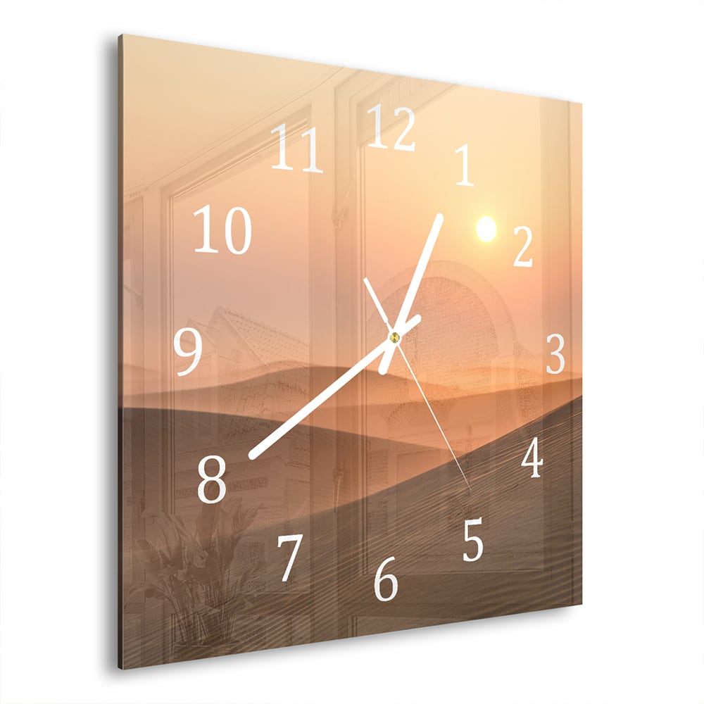 Wanduhr 30x30 - Wüsten bei Dubai