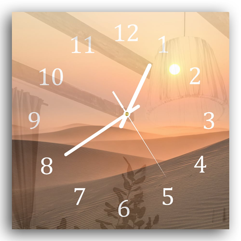 Wanduhr 30x30 - Wüsten bei Dubai