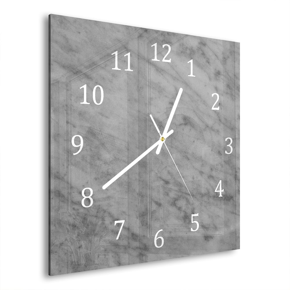 Wanduhr 30x30 - Rustikaler grauer Marmor