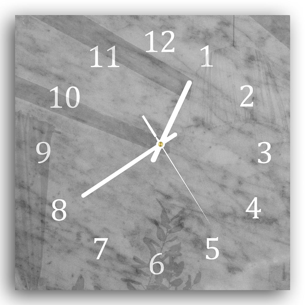 Wanduhr 30x30 - Rustikaler grauer Marmor