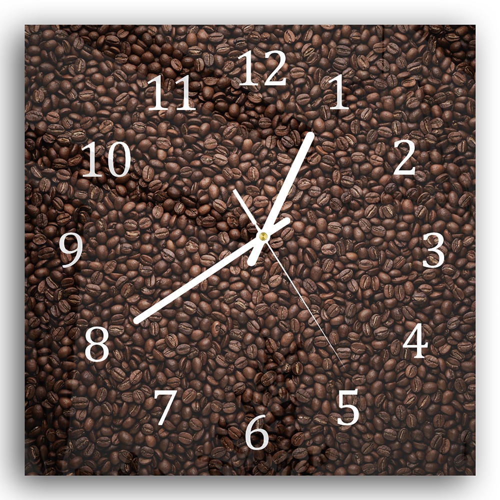 Wanduhr 30x30 - Kaffeebohnen