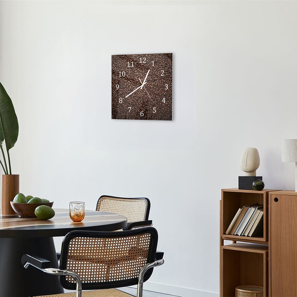 Wanduhr 30x30 - Kaffeebohnen