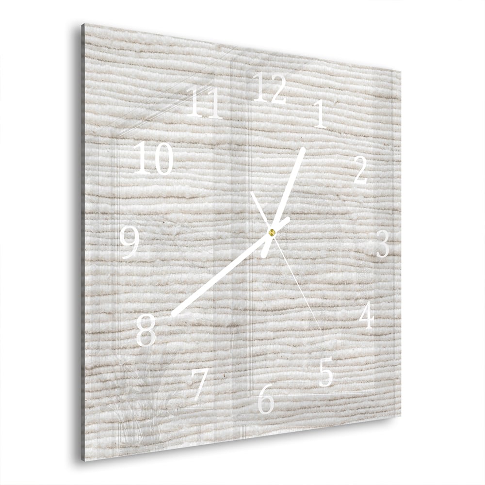 Wanduhr 30x30 - Weiße Baumwolle