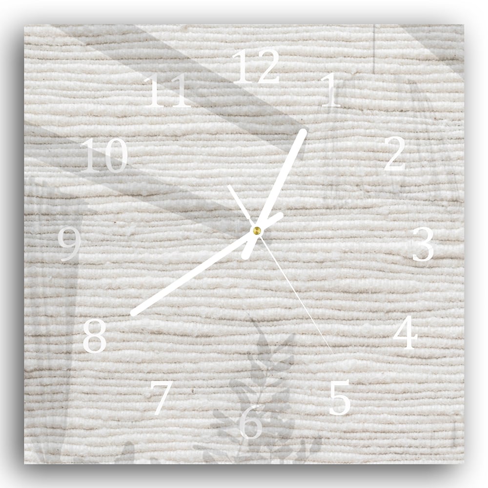 Wanduhr 30x30 - Weiße Baumwolle