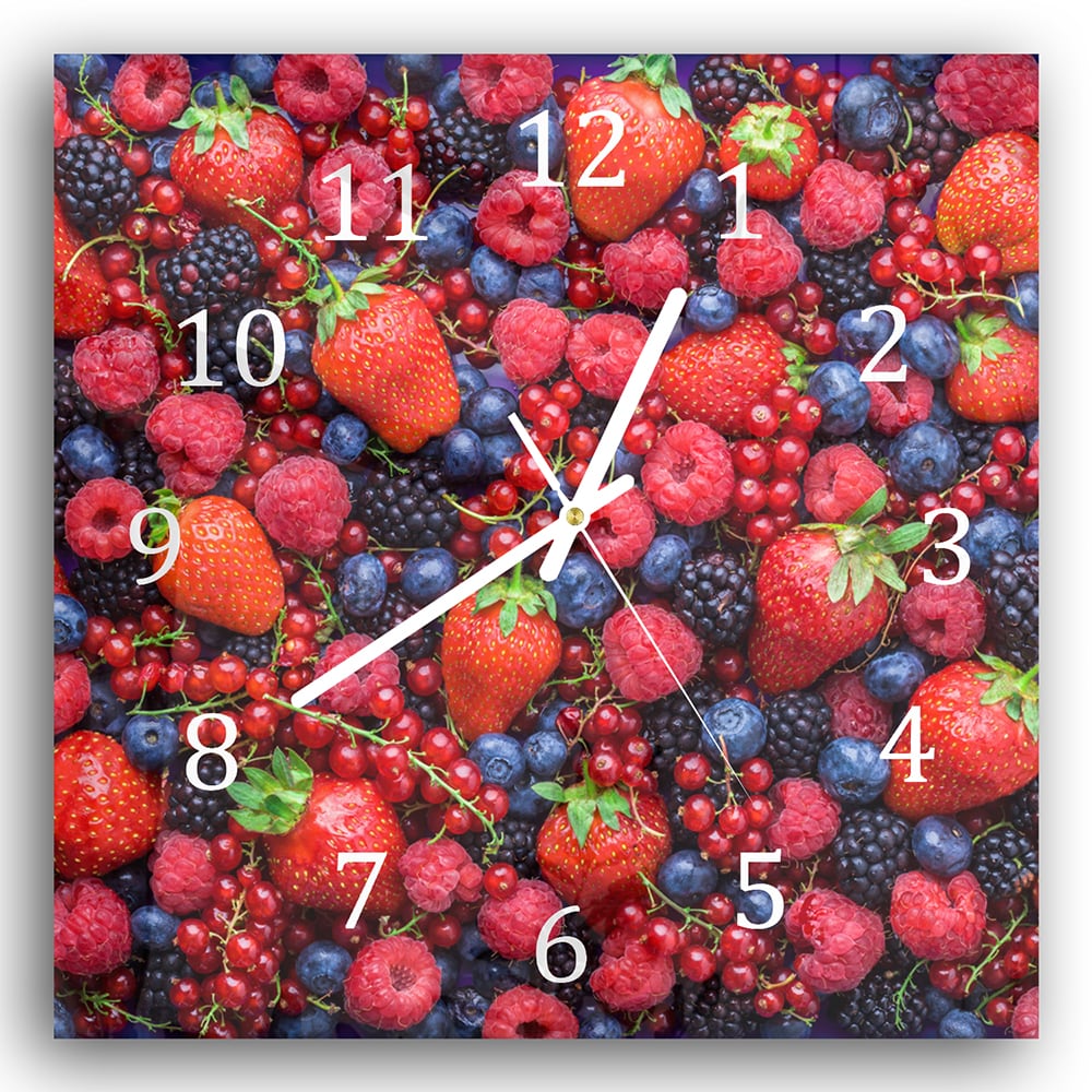 Wanduhr 30x30 - Sommerfrüchte