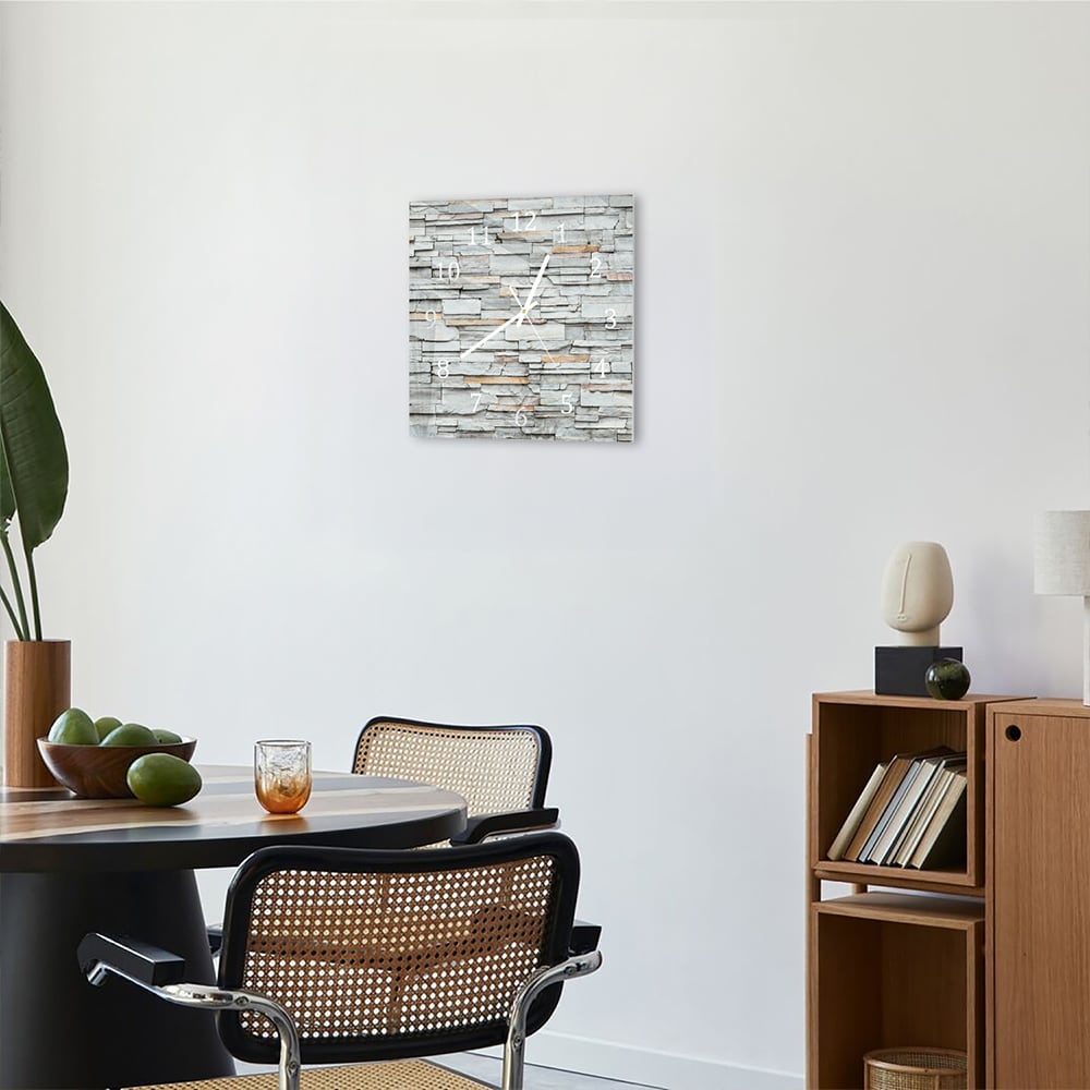 Wanduhr 30x30 - Steinmauer
