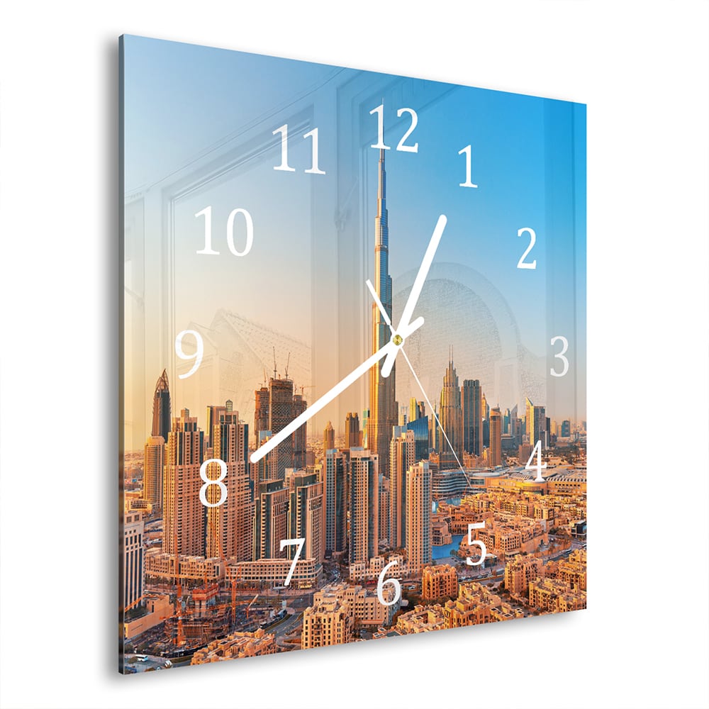 Wanduhr 30x30 - Sonnenuntergang in Dubai