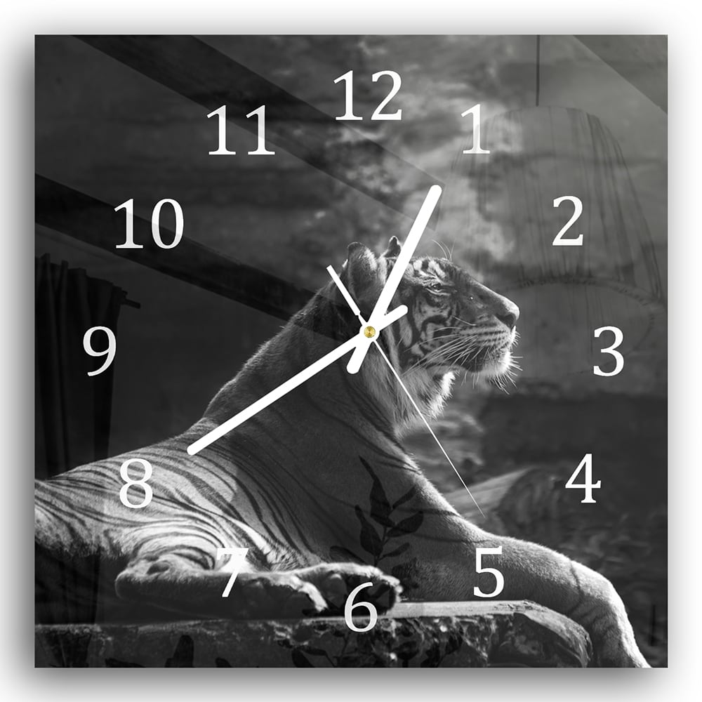 Wanduhr 30x30 - Sumatra-Tiger