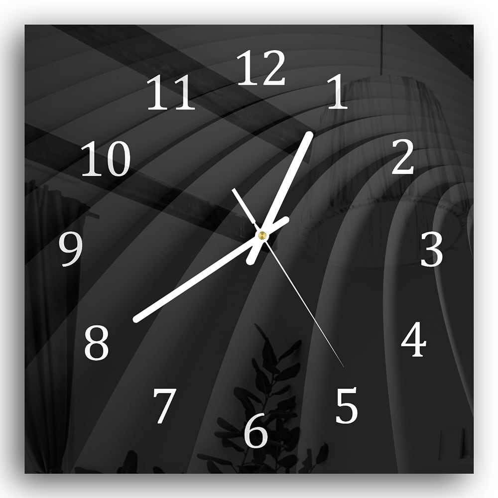 Wanduhr 30x30 - Luxuriöse schwarze Linien