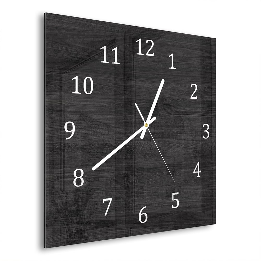 Wanduhr 30x30 - Schwarzes Holz
