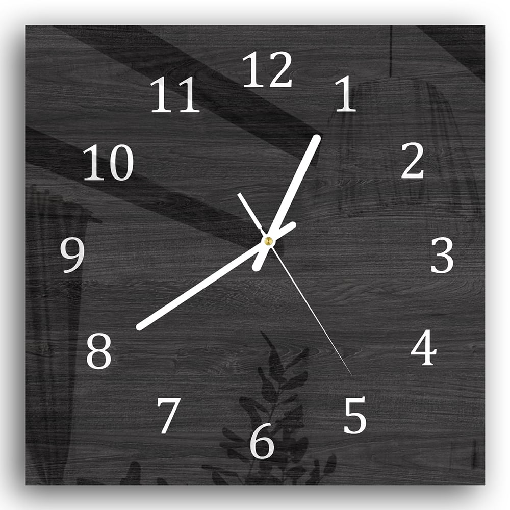 Wanduhr 30x30 - Schwarzes Holz