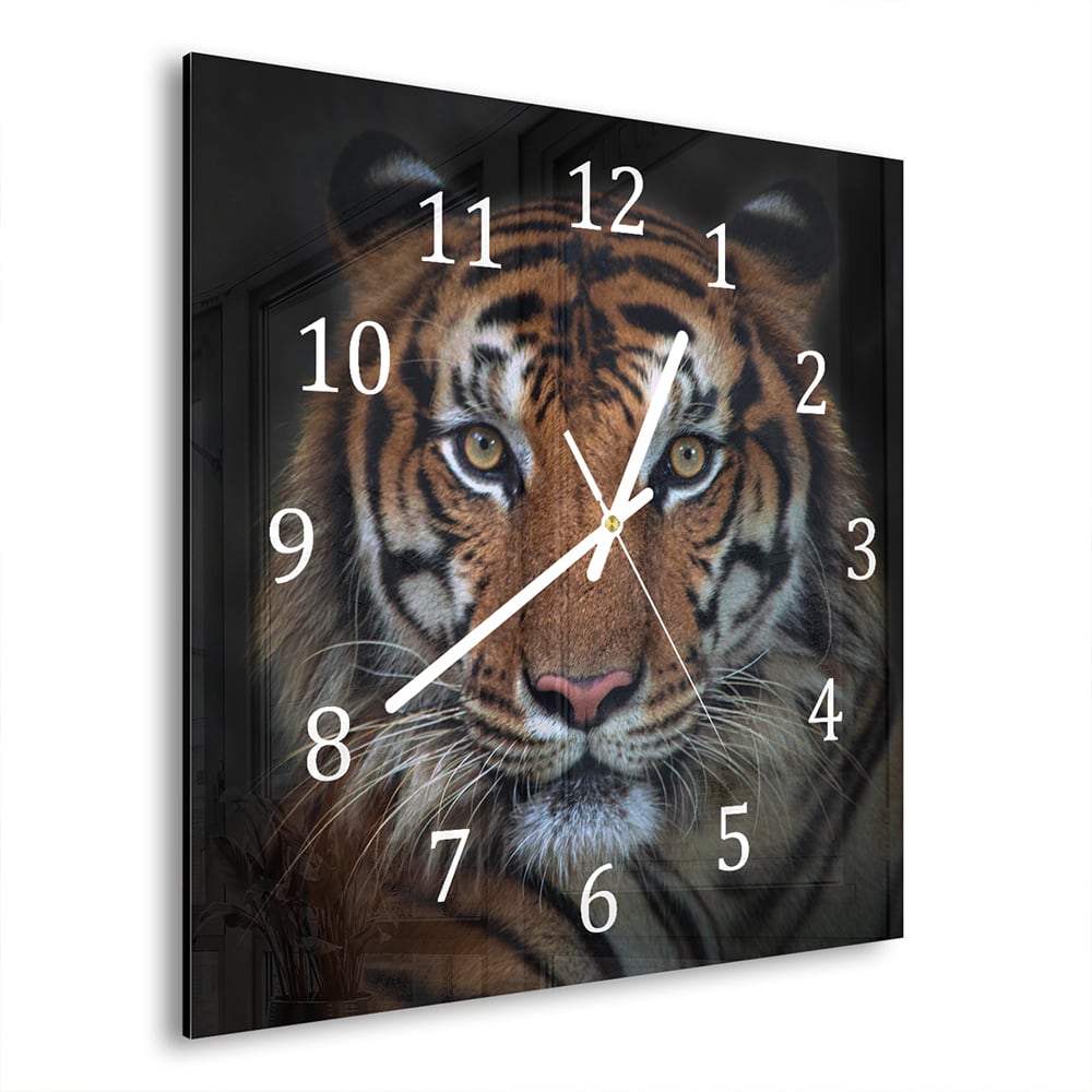 Wanduhr 30x30 - Sumatra böser Tiger