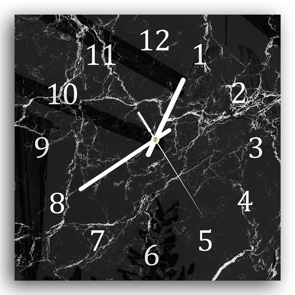 Wanduhr 30x30 - Nacht-Marmor