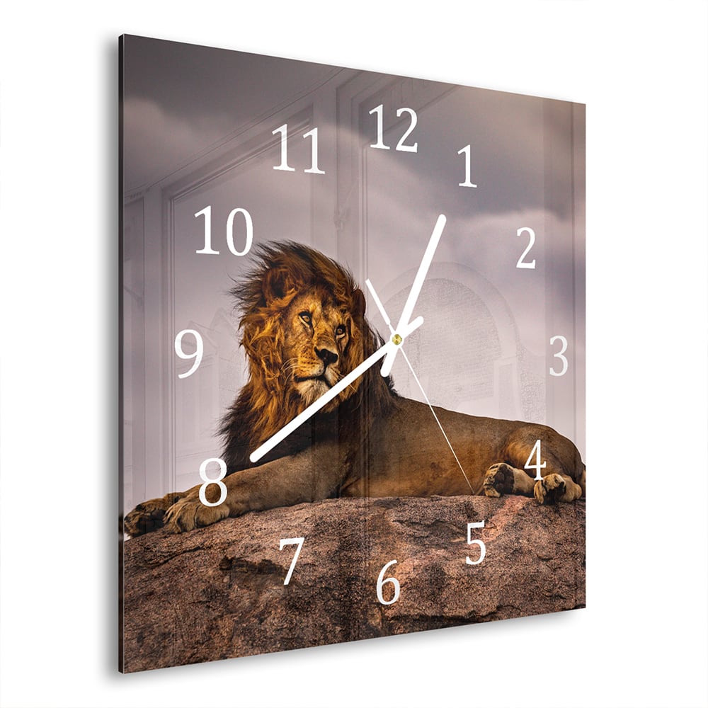 Wanduhr 30x30 - Löwe