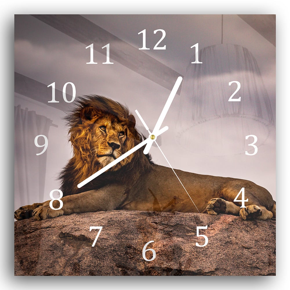 Wanduhr 30x30 - Löwe
