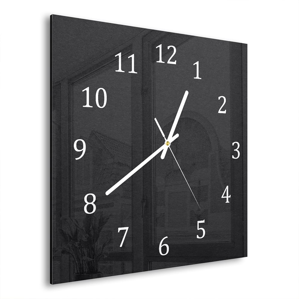 Wanduhr 30x30 - Schwarzes Papier