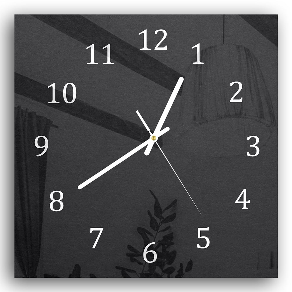 Wanduhr 30x30 - Schwarzes Papier