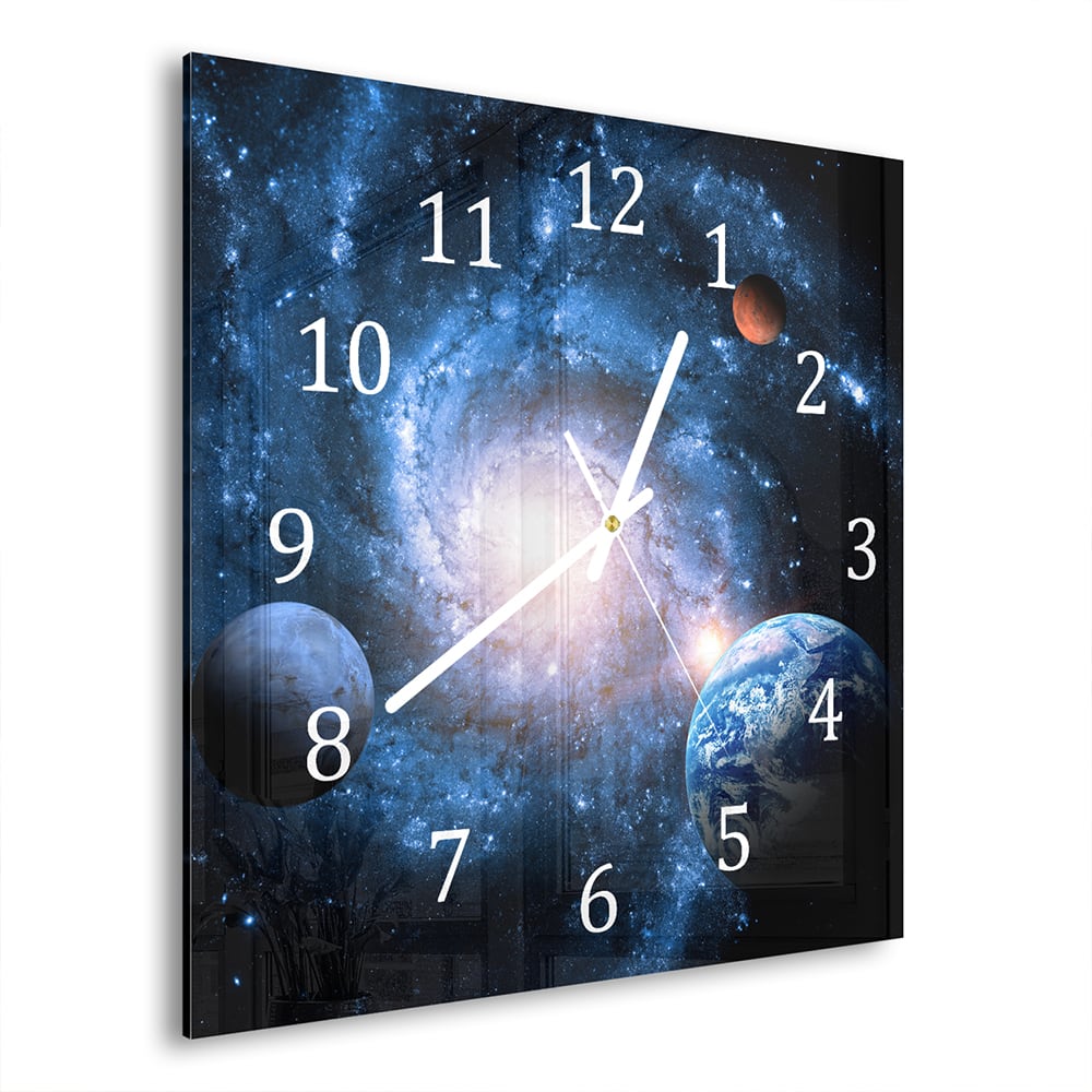 Wanduhr 30x30 - Planeten des Sonnensystems